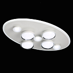 Потолочный светильник овальной формы белого цвета с 7-ю лампами Lunar Pebbles варинант исполнения - 4 | Loft Concept в Уфе