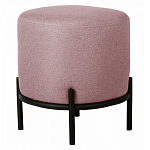 Круглый пуф на металлических ножках с обивкой из рогожки Casey Poof варинант исполнения - 3 | Loft Concept в Уфе