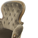 Кресло с мягкой обивкой из коричневого велюра на 4-х деревянных ножках Evelyn Classical Armchair варинант исполнения - 4 | Loft Concept в Уфе