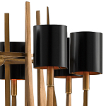 Люстра с 8-ю черными цилиндрическими плафонами Stylistic Lines варинант исполнения - 1 | Loft Concept в Уфе