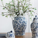 Ваза с крышкой и бело-синим цветочным узором Blue & White Ornament  варинант исполнения - 7 | Loft Concept в Уфе
