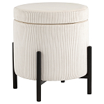 Молочный пуф на черных ножках SANJAY варинант исполнения - 1 | Loft Concept в Уфе