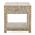 Тумбочка прикроватная Vancouver Bone Inlay Bedside Beige варинант исполнения - 3 | Loft Concept в Уфе