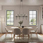 Люстра подвесная с 8-ю лампами и стеклянными круглыми подвесками Currey & Company варинант исполнения - 2 | Loft Concept в Уфе