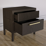 Прикроватная Тумбочка Primo с двумя ящиками Темный орех варинант исполнения - 5 | Loft Concept в Уфе