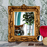 Зеркало настенное золотое с резным орнаментом Classic Ornament Mirror варинант исполнения - 2 | Loft Concept в Уфе