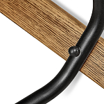 Барный стул со спинкой и металлической подставкой на 4-х деревянных ножках Зеленый Велюр Vendramin Chair варинант исполнения - 5 | Loft Concept в Уфе