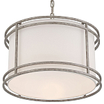 Подвесной светильник в виде барабана с тканевым абажуром и металлическим каркасом Warm Glow варинант исполнения - 2 | Loft Concept в Уфе