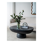 Столик кофейный черного цвета с овальной столешницей и круглым основанием Black Dalmen Table варинант исполнения - 8 | Loft Concept в Уфе