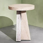 Дизайнерский журнальный стол с круглой каменной столешницей Utezu варинант исполнения - 1 | Loft Concept в Уфе