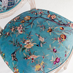 Барный стул из массива бука с изображением птиц и цветов Turquoise Beige Chinoiserie Garden Chair варинант исполнения - 2 | Loft Concept в Уфе