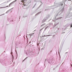 Люстра овальная с розовыми стеклянными подвесками в форме капель FAIRYTREE Light варинант исполнения - 1 | Loft Concept в Уфе