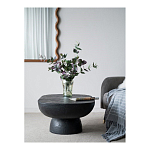 Столик кофейный черного цвета с овальной столешницей и круглым основанием Black Dalmen Table варинант исполнения - 10 | Loft Concept в Уфе