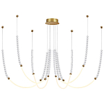 Люстра подвесная с 6-ю изогнутыми плафонами и белыми декоративными шариками PEARLS Suspension варинант исполнения - 4 | Loft Concept в Уфе