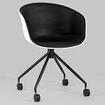 Офисное кресло из пластика с мягким сиденьем Eggshell Black варинант исполнения - 2 | Loft Concept в Уфе