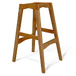 Барный стул со спинкой и подлокотниками на 4-х деревянных ножках Серый Велюр Ava Charm варинант исполнения - 4 | Loft Concept в Уфе