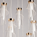 Люстра каскадная с 10-ю прозрачными плафонами Wave Line варинант исполнения - 4 | Loft Concept в Уфе