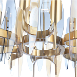 Люстра с вертикальными стеклянными элементами и металлическим каркасом цвета Латунь Vertical Glass варинант исполнения - 4 | Loft Concept в Уфе