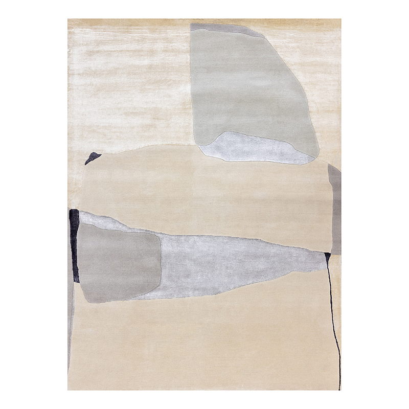 Ковер шелк Manhattan Wool Silk Carpet VI Серый Бежевый в Уфе | Loft Concept 