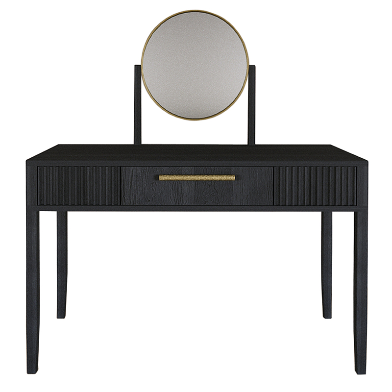 Туалетный Стол с зеркалом Primo Черный дуб Черный матовый Золотой в Уфе | Loft Concept 