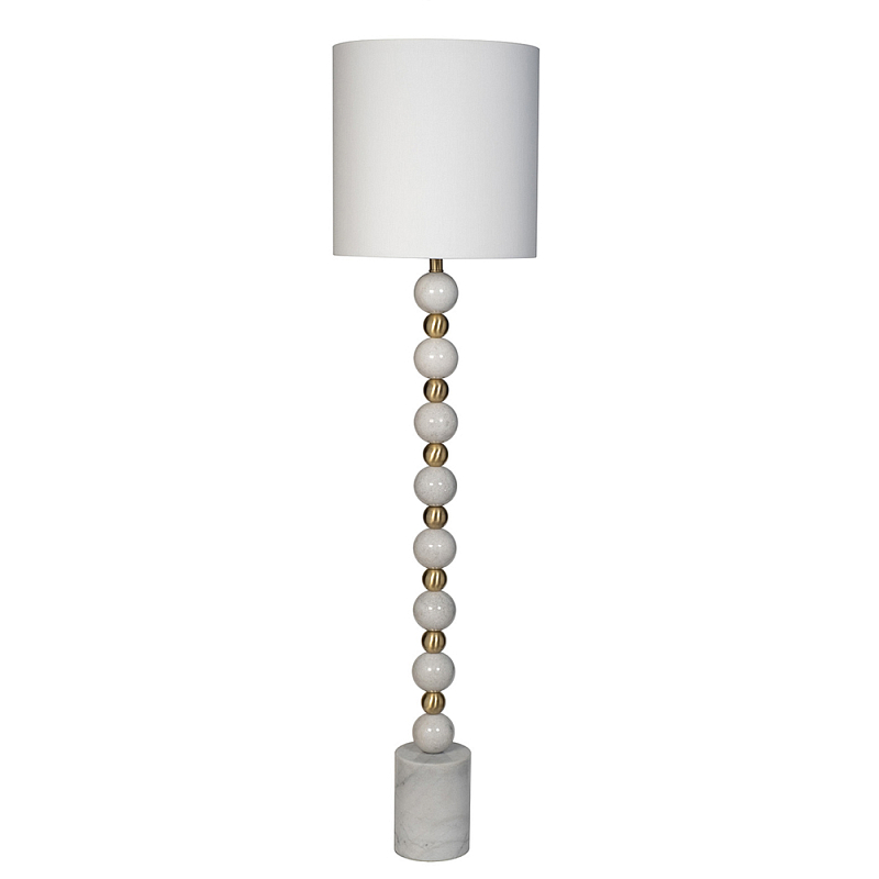 Торшер мраморный с белым абажуром Floor lamp Jewelry Белый Золотой Торшер мраморный с белым абажуром Floor lamp Jewelry Белый Золотой в Уфе | Loft Concept