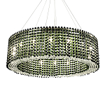 Круглая люстра с хрустальными подвесками Crystal Art Chrome Green Chandelier 12 варинант исполнения - 2 | Loft Concept в Уфе