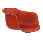 Стул пластиковый красного цвета на колесиках с подъемно-поворотным механизмом Eames Red варинант исполнения - 2 | Loft Concept в Уфе