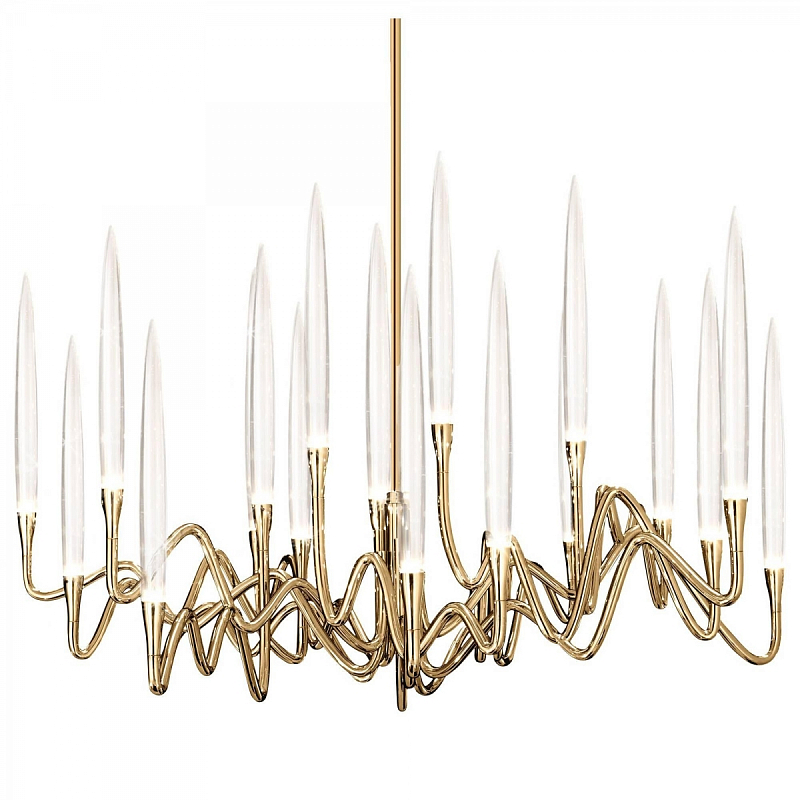 Люстра Golden candle 3 Round Chandelier Brass and Crystals Золотой в Уфе | Loft Concept 