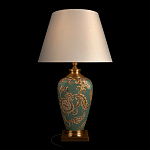 Настольная лампа бирюзовая с цветочным принтом Turquoise Flight варинант исполнения - 2 | Loft Concept в Уфе