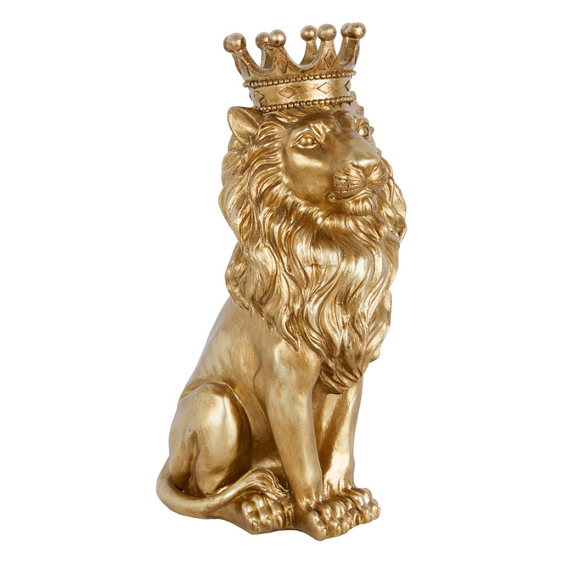 Статуэтка лев с детализированной гривой и изящной короной Lion Crown Золотой Статуэтка лев с детализированной гривой и изящной короной Lion Crown Золотой в Уфе | Loft Concept