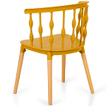 Пластиковый стул на ножках из массива бука Ferret Spiral Mustard варинант исполнения - 6 | Loft Concept в Уфе