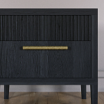 Прикроватная Тумбочка Primo с двумя ящиками Черный дуб варинант исполнения - 2 | Loft Concept в Уфе