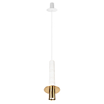 Подвесной светильник с узким цилиндрическим плафоном и золотым металлическим декором Concrete Pipe варинант исполнения - 11 | Loft Concept в Уфе