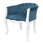 Кресло низкое в стиле прованс Louis French Armchair white and blue velour варинант исполнения - 3 | Loft Concept в Уфе