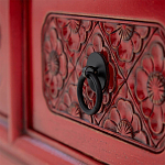 Деревянная ТВ-тумба в китайском стиле с 5-ю выдвижными ящиками Chinese TV Stand Red варинант исполнения - 4 | Loft Concept в Уфе