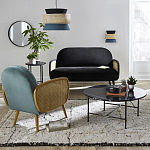 Бра с плетеным декором из ротанга Bonnie Wicker Blue Wall Lamp варинант исполнения - 4 | Loft Concept в Уфе