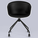 Офисное кресло из пластика с мягким сиденьем Eggshell Black варинант исполнения - 4 | Loft Concept в Уфе