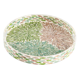 Поднос круглый с инкрустацией Louise