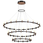 Люстра подвесная с тремя круглыми ярусами и цилиндрическими плафонами Arnaut Light варинант исполнения - 4 | Loft Concept в Уфе