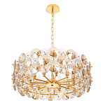 Люстра круглая золотого цвета с круглыми хрустальным элементами Solyria варинант исполнения - 6 | Loft Concept в Уфе