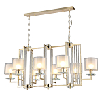 Люстра прямоугольной формы с 8-ю цилиндрическими плафонами из стекла Laurent варинант исполнения - 6 | Loft Concept в Уфе