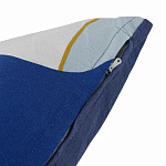 Подушка декоративная хлопковая синего цвета с абстрактным принтом Elysian Flow Azure варинант исполнения - 4 | Loft Concept в Уфе