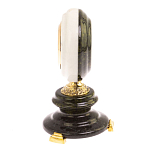 Часы настольные бронзовые из натуральных камней Мрамор и Змеевик Stone Clock варинант исполнения - 6 | Loft Concept в Уфе