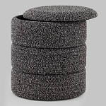 Пуф Three Gray в ткани букле серого цвета варинант исполнения - 2 | Loft Concept в Уфе