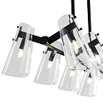 Люстра светодиодная с 8-ю прозрачными плафонами из акрила и стали Glass Cylinder Black варинант исполнения - 7 | Loft Concept в Уфе