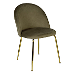 Стул велюровый хаки на золотистых металлических ножках Vendramin Chair варинант исполнения - 2 | Loft Concept в Уфе