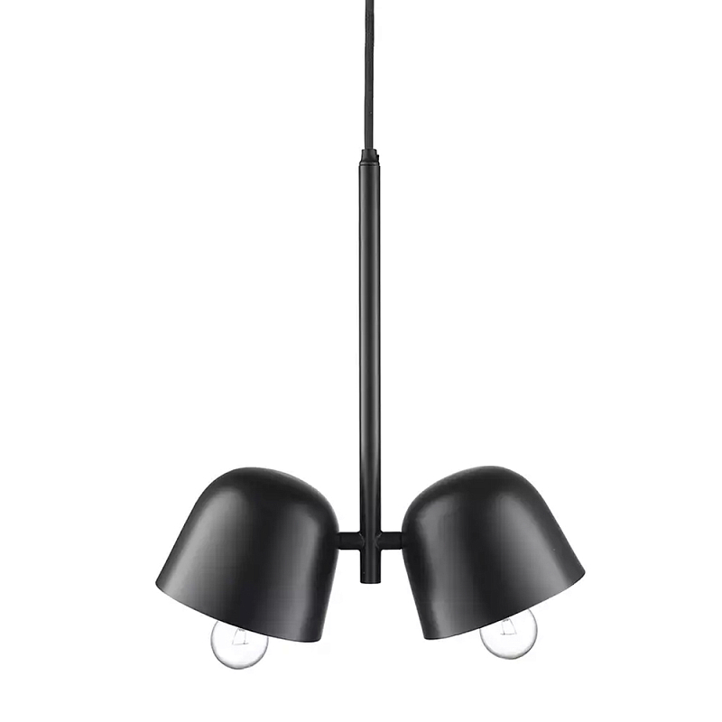 Подвесной светильник черный с 2-мя плафонами Pendant lamp Black Черный в Уфе | Loft Concept 