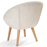 Кресло на деревянных ножках с обивкой из ткани букле Aldo Boucle Armchair варинант исполнения - 4 | Loft Concept в Уфе