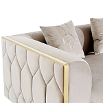 Диван двухместный  бежевый с золотым каркасом Bertrude варинант исполнения - 2 | Loft Concept в Уфе