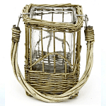 Кашпо стеклянное в плетёной корзине Argo варинант исполнения - 1 | Loft Concept в Уфе